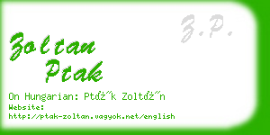 zoltan ptak business card